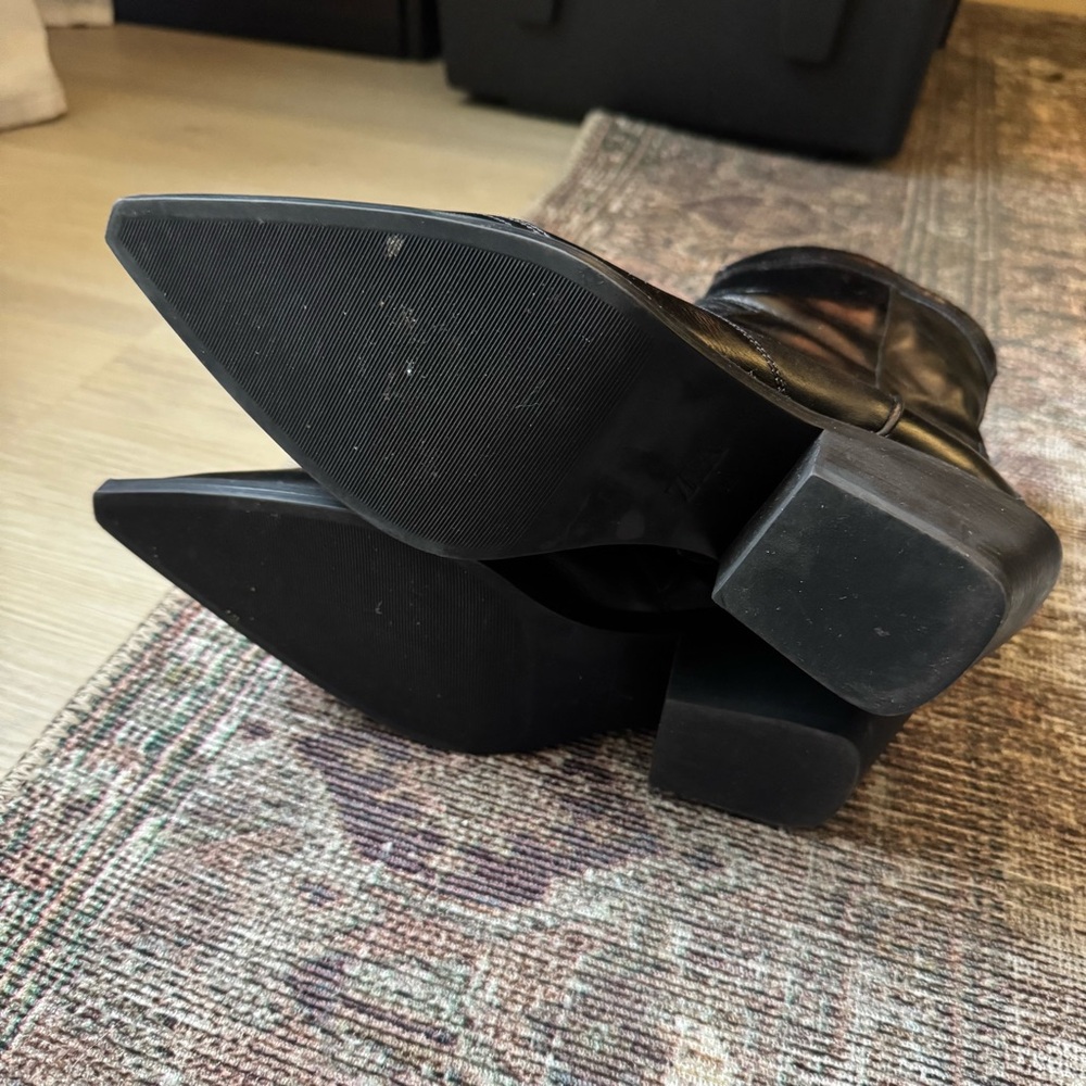 Zara Black witch Western Heeled Boots - Picture 5 of 8
